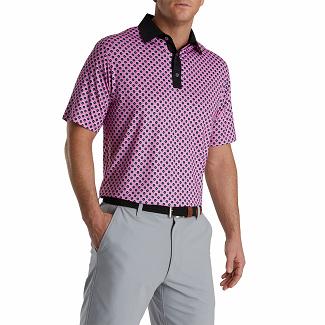 Men's Footjoy Lisle Golf Polo Pink NZ-459677